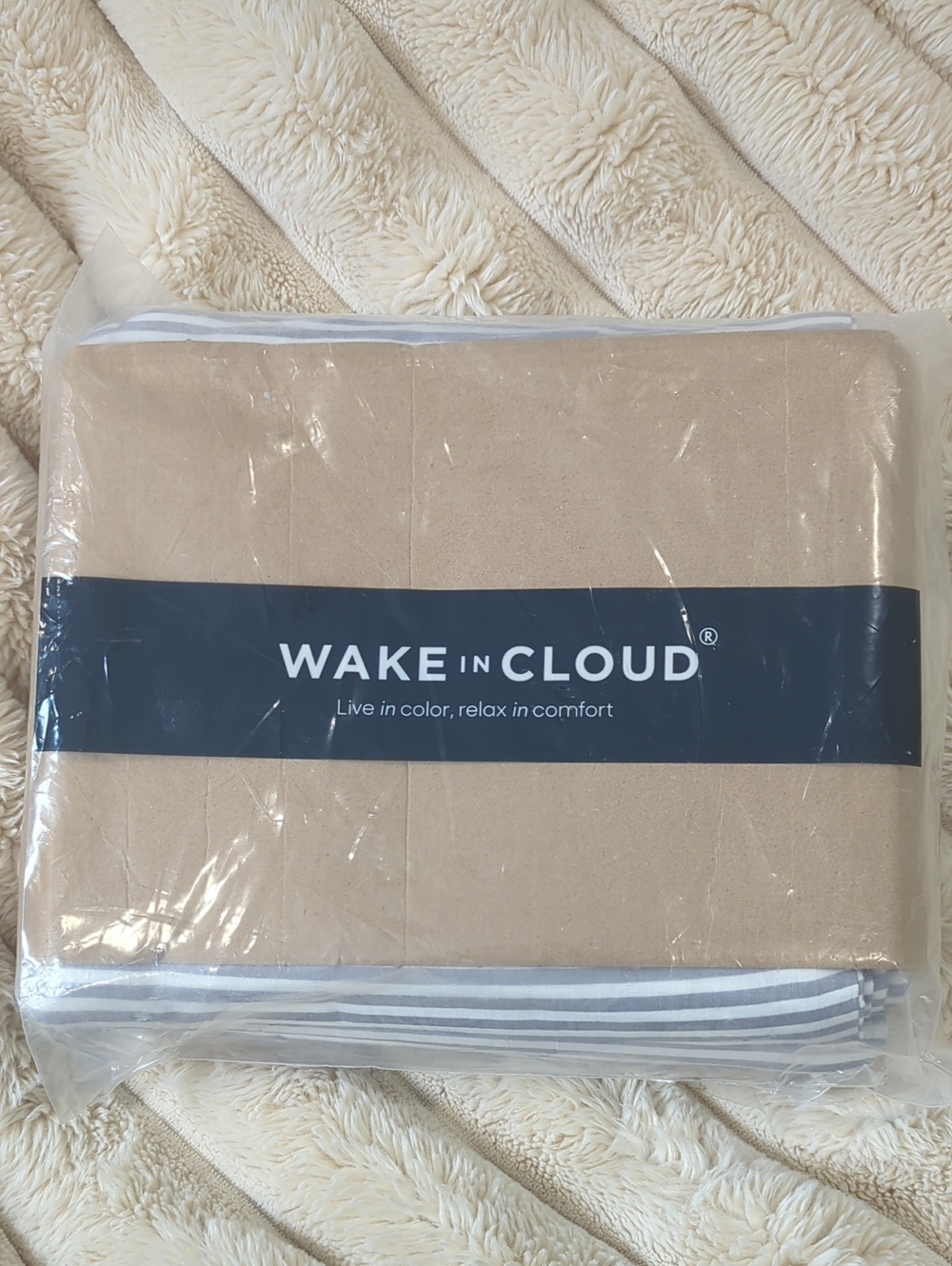 Wake in Cloud Duvet Cover Set King Grey and White Stripes Cotton